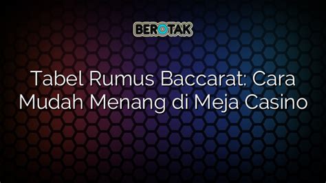 tabel rumus baccarat